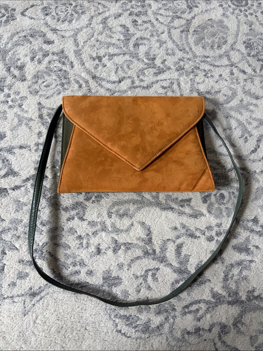 Brown Suede Envelope Crossbody Bag - Women